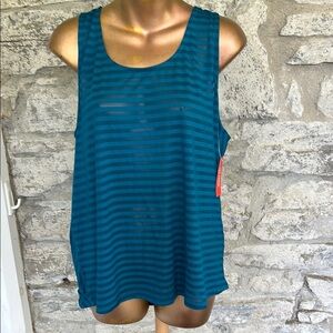 Teal Striped Athletic top